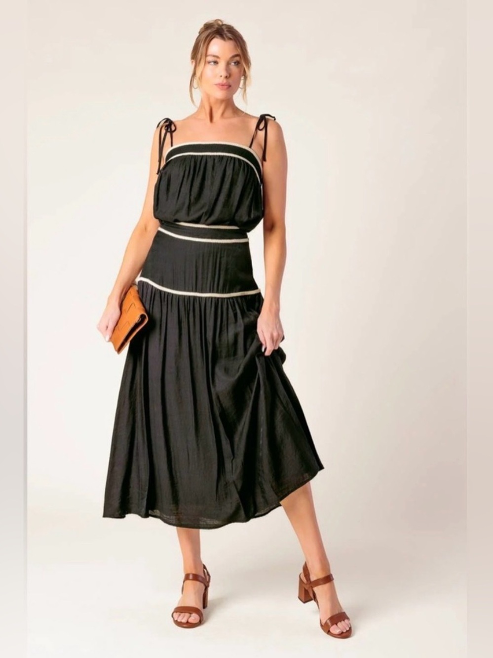 NWOT Flying Tomato Black & Cream Divide & Contour Woven Top & Skirt Set
